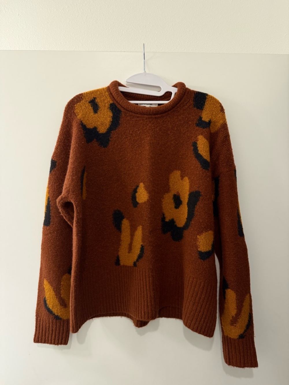 Madewell Cozy Rust Floral-Print Sweater